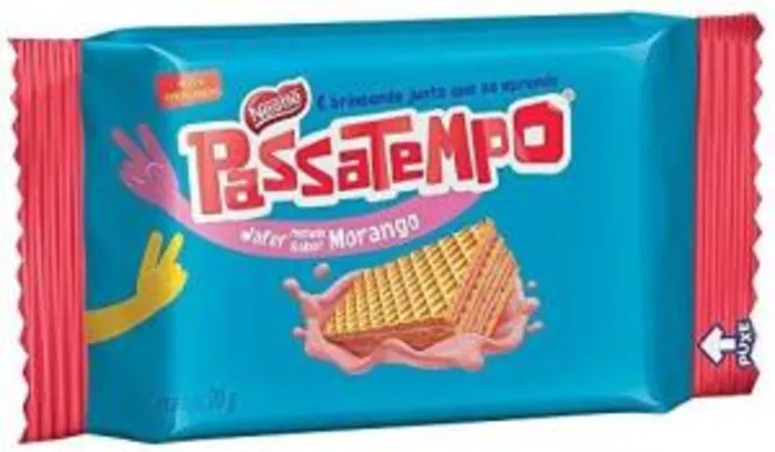 [Prime]Biscoito Mini Wafer Morango Passatempo 20g | R$0,78