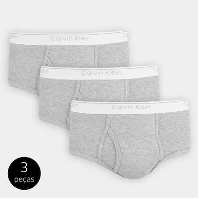 Kit de Cuecas Slip Calvin Klein Básica 3 Peças