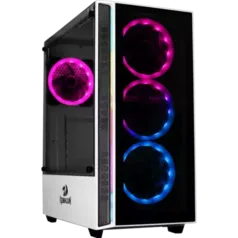 Gabinete Gamer Redragon Grapple, Mid Tower, Vidro Temperado, White, GC-607WH, Sem Fonte, Sem Fan