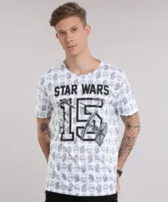 Camiseta estampada Star Wars branca - R$25
