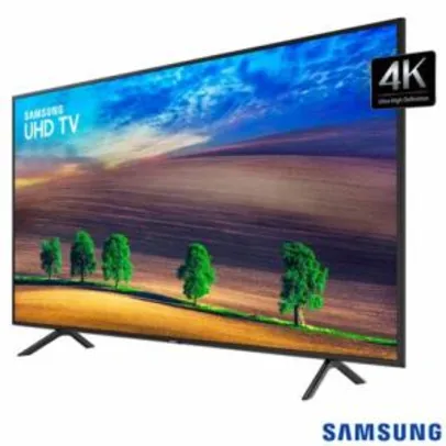 Smart TV 4K Samsung LED 2018 UHD 43" com HDR Premium, Tizen, Wi-Fi, Tudo em uma Tela, 3 HDMI e 2 USB - UN43NU7100 - R$1797