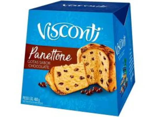 Panettone com Gotas de Chocolate VISCONTI Caixa 400g | R$7