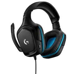 Headset Gamer Logitech G432 7.1 Dolby Surround - Preto/Azul