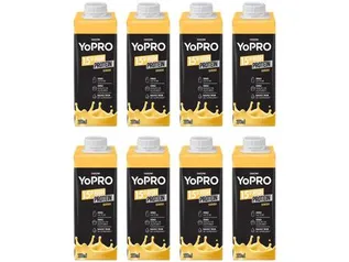 Kit Bebida Láctea YoPRO Banana Sem Lactose - Zero Açúcar 250ml 8 Unidades - Bebida Proteica