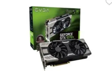 Placa de Vídeo VGA EVGA NVIDIA GeForce GTX 1070 TI FTW Ultra Silent 8GB GDDR5 ACX 3.0 256Bits 08G-P4-6678-KR - R$1900