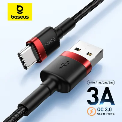 Cabo Baseus USB Tipo C, Carga Rápida 3.0, Cabo de Fio de Telefone para Xiaomi,