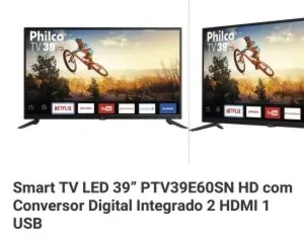 Smart TV LED 39” PTV39E60SN HD com Conversor Digital Integrado R$ 999