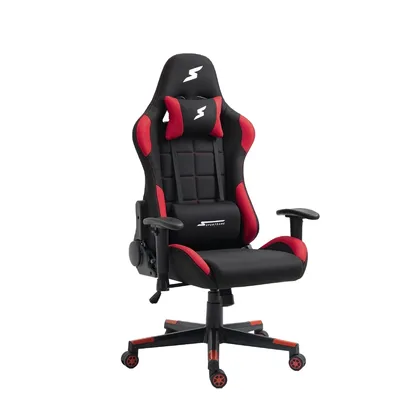 Cadeira Gamer SuperFrame Speed, Reclinável, Tecido, Preto e Vermelho