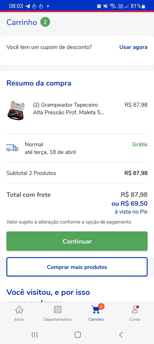 Imagem na descrição da promoção