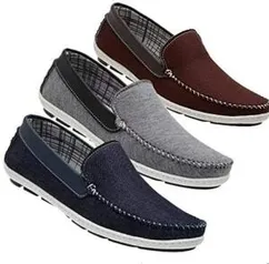 Kit 3 Pares Mocassim Masculino Em Jeans R$90