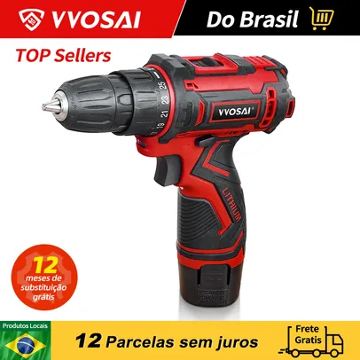 [R$95 Moedas/BR] VVosai Max Parafusadeira Furadeira WS-3012 12v Sem Fio, Chave de Fenda Elétrica Dc Bateria De Lítio-ion 3/8-Polegada 2-Speed