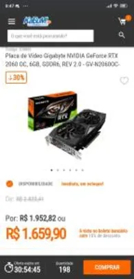 Placa de vídeo rtx 2060 - R$1.660