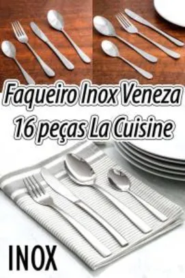 Faqueiro Inox Veneza 16 peças La Cuisine R$ 17,99