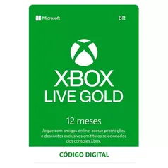 Gift Card Xbox Live Gold - 12 meses - Código Digital Xbox