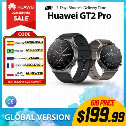 Smartwatch Huawei GT 2 PRO Global Version | R$1.000