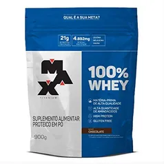 100% Whey - 900G Refil Chocolate - Max Titanium, Max Titanium