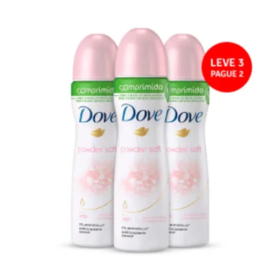 [Ikesaki] Kit com 3 Desodorantes Dove Aerosol Comprimido Powder Soft 54g por R$23