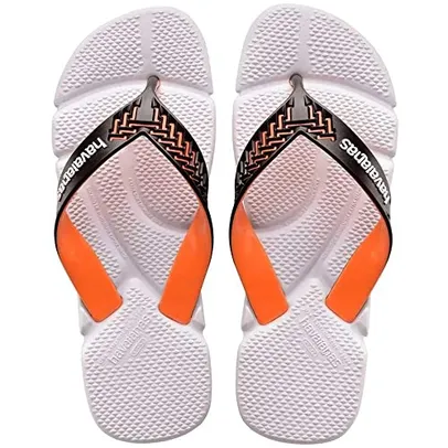 Chinelo Power 2.0, Havaianas, Masculino, Branco/Laranja Begonia, 35/36