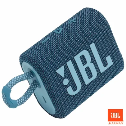 Caixa De Som Ultra Portátil JBL Go 3 Bluetooth Prova d´água 5h De Bateria 4,2W Potência Azul IP67