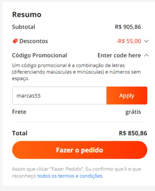 Imagem na descrição da promoção