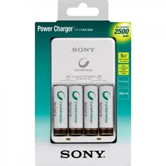 Carregador De Pilha Aa 2500mah Bcg-34hhgn Bivolt Branco Sony