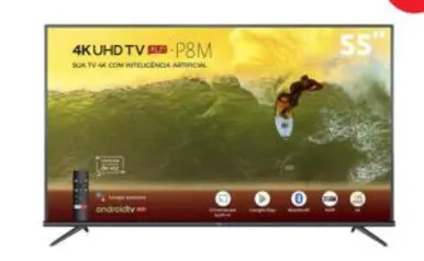 Smart TV LED 55" 4K TCL 55P8M com Android TV