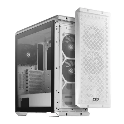 Gabinete Gamer XPG Defender, Mid Tower, Vidro Temperado, White, E-ATX, Sem Fonte, Com 3 Fans, DEFENDER WHCWW