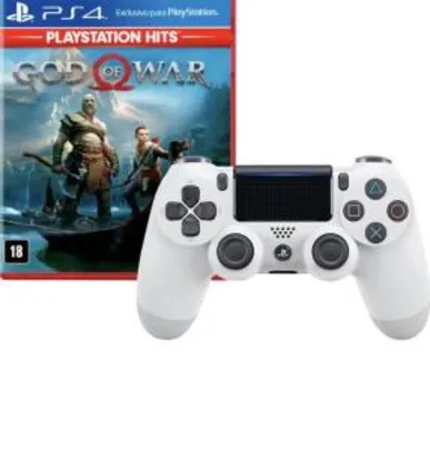 Controle ps4 branco + God of war