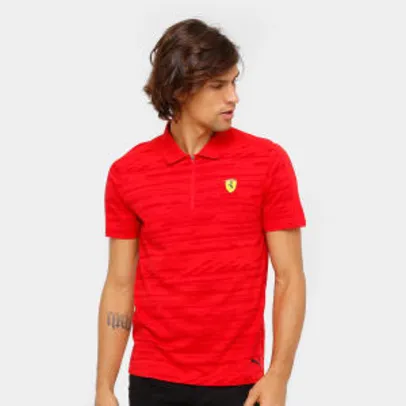 Camiseta Pólo Puma Scuderia Ferrari AOP Masculina - Vermelho