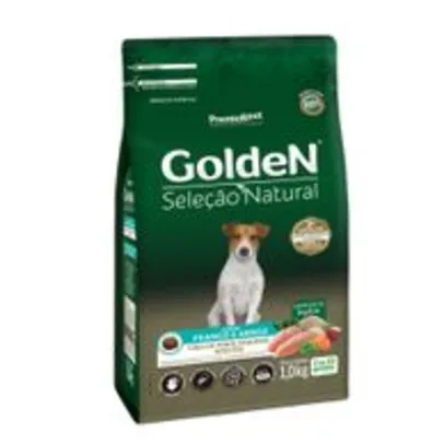 Ração Golden Seleção Natural Cães Adultos Porte Pequeno Frango e Arroz Mini Bits 10,1 kg