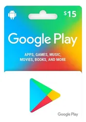 Cartão Presente Google Play R Versão Digital 15 reais Gift Card