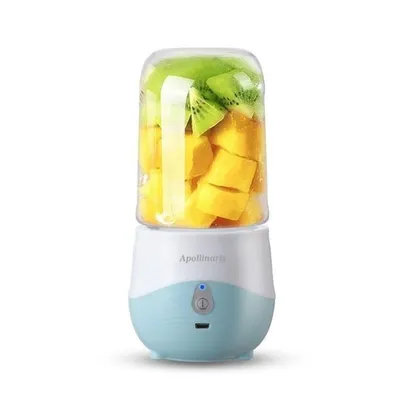 Liquidificador Sem Fio Mixer Portatil Mini Smoothie Sucos Vitamina Fitness Usb Azul Recarregavel