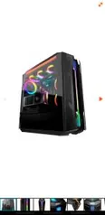 Gabinete Gamer Cougar Gemini T, Mid Tower, Com 2 Fans, Vidro Temperado, Black, S-Fonte