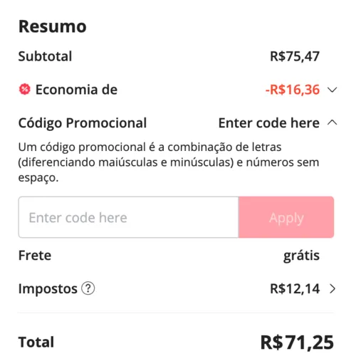 Imagem na descrição da promoção