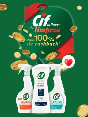 [100% CASHBACK] Promoçao CIF Milagre de limpeza