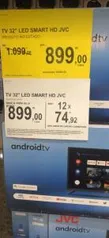 [ES/Loja Física] TV SMART 32° Android HD JVC | R$899