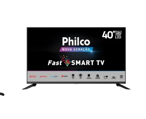(Frete Grátis no APP) Smart TV 40'' Philco PTV40G60SNBL FHD Tela Infinita, Audio Dolby e Processador Quadcore | R$1.600