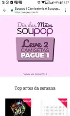 Promoção Soupop dia das mães [50% off]