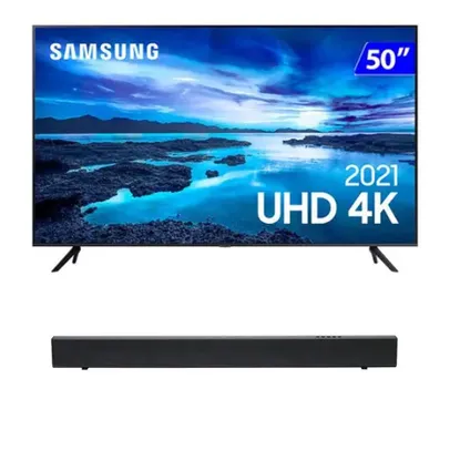 Saindo por R$ 3848: TV Samsung 50AU7700 + Soundbar JBL SB110 pagando com Elo R$3.848 | Pelando