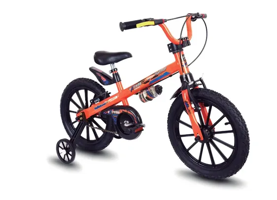 Bicicleta Infantil Aro 16 Com Rodinhas Menino Extreme - Laranja - Nathor