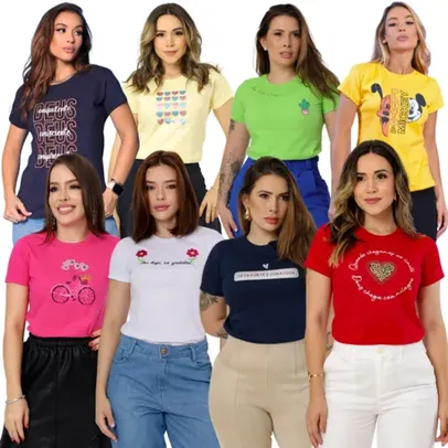 Saindo por R$ 169: Kit 10 Blusas femininas 100% algodão | Pelando