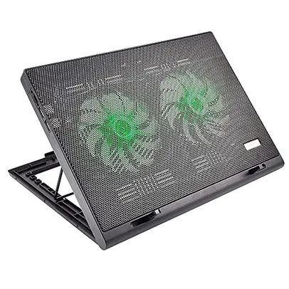 Cooler com 2 ventiladores para Notebook - Warrior Power Gamer - Led Verde