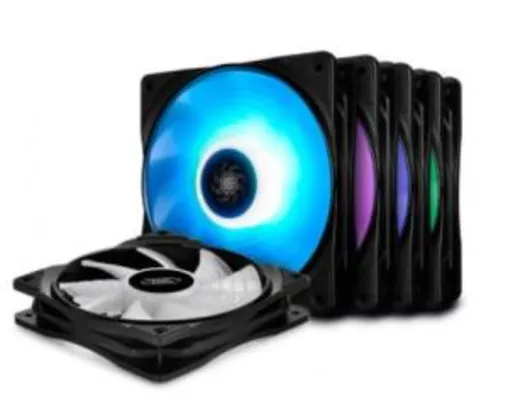 Kit Fan com 5 Unidades Deepcool RF120M RGB 120mm - R$290