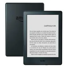 Kindle Preto com Wi-Fi, 4GB, Tela 6” de Alta Definição Sensível ao Toque e Bateria de Longa Duração (8ª Geração)- R$ 190