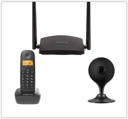 Kit Telefone Sem Fio Intelbras Ts 2510 + Câmera Wi- Fi Im3 Preto Intelbras + Roteador Wireless Rf 301K 300Mbps - Sodimac.com.br