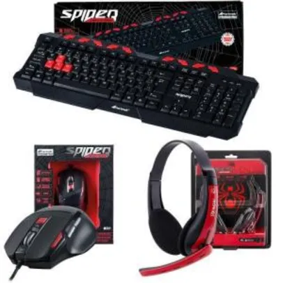 Kit Gamer C/ Teclado + Mouse + Headset Spider Fortrek (Cód.16967077)