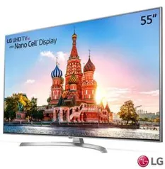 Smart TV 4K LG LED 55” Nano Cell, webOS 3.5, Controle Smart Magic - 55UJ7500 - R$ 3299