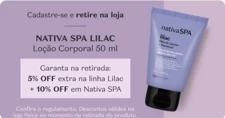 Campanha O Boticário Nativa Spa Lilac - Brinde