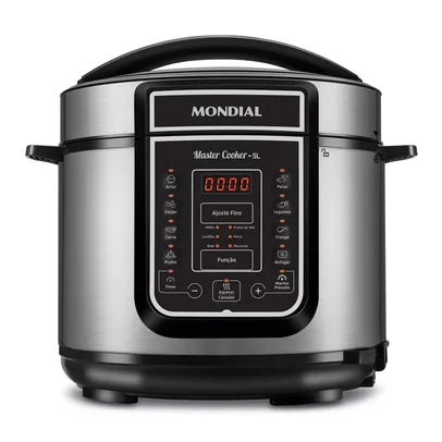 Panela de Pressão Elétrica 5L Mondial Master Cooker PE38 Preta com Prata 127V