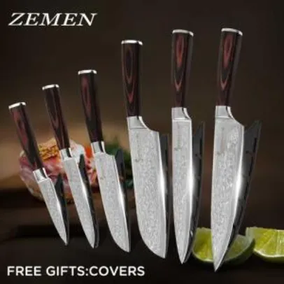 Zemen facas de cozinha 6pcs Aço Inoxidável